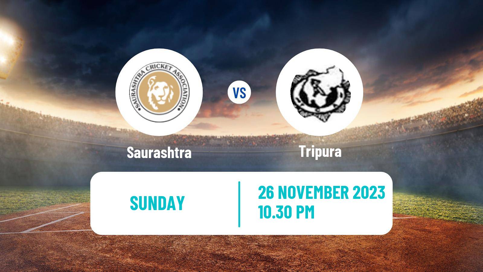 Cricket Vijay Hazare Trophy Saurashtra - Tripura