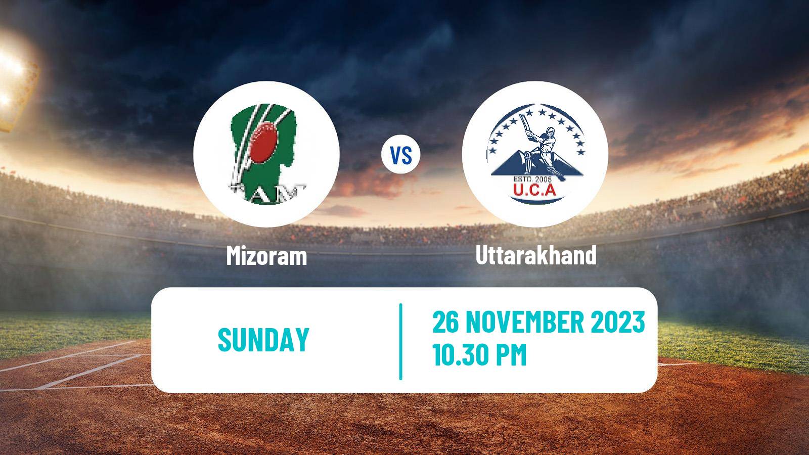 Cricket Vijay Hazare Trophy Mizoram - Uttarakhand