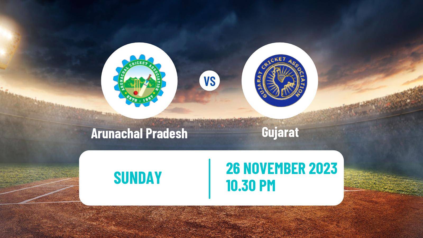 Cricket Vijay Hazare Trophy Arunachal Pradesh - Gujarat