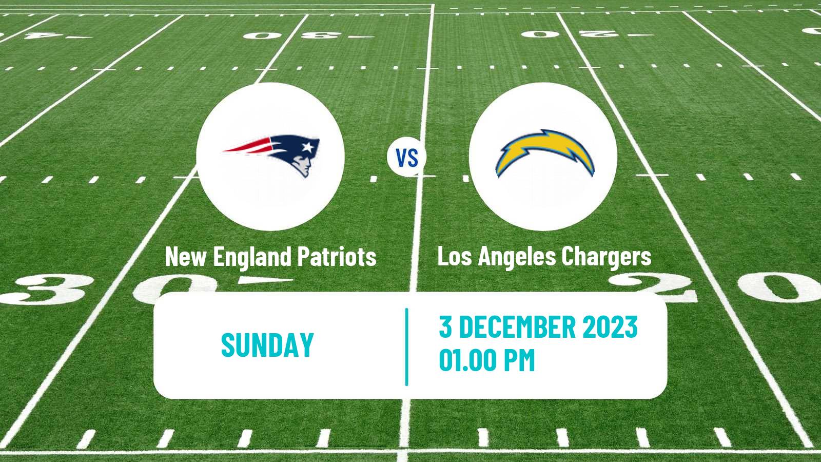 American football NFL New England Patriots - Los Angeles Chargers