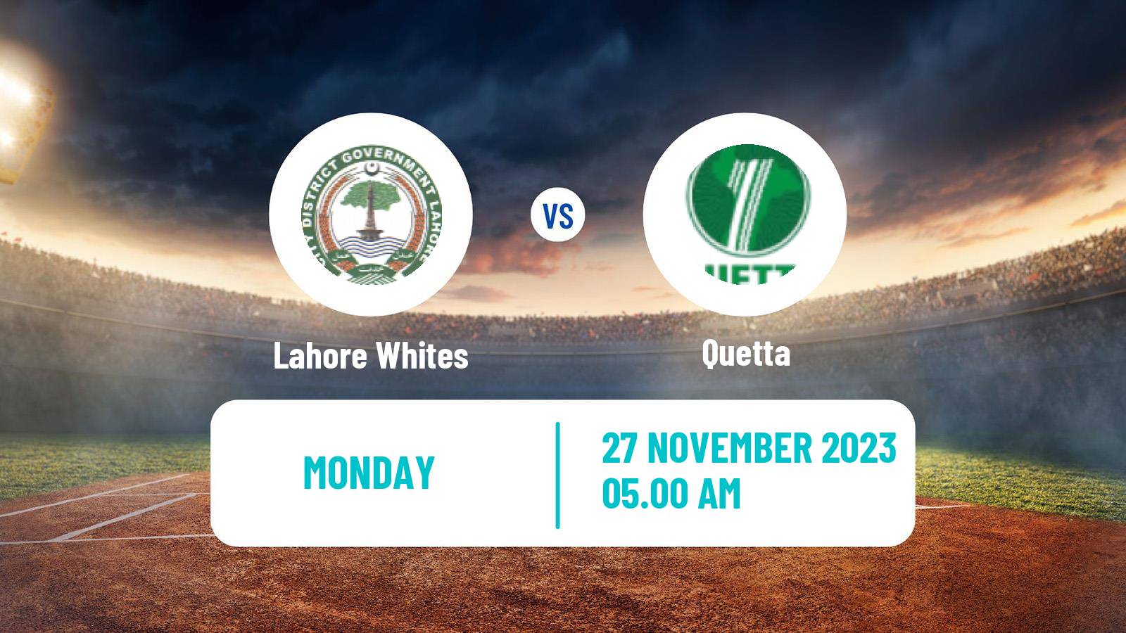 Cricket Pakistan T-20 Cup Lahore Whites - Quetta