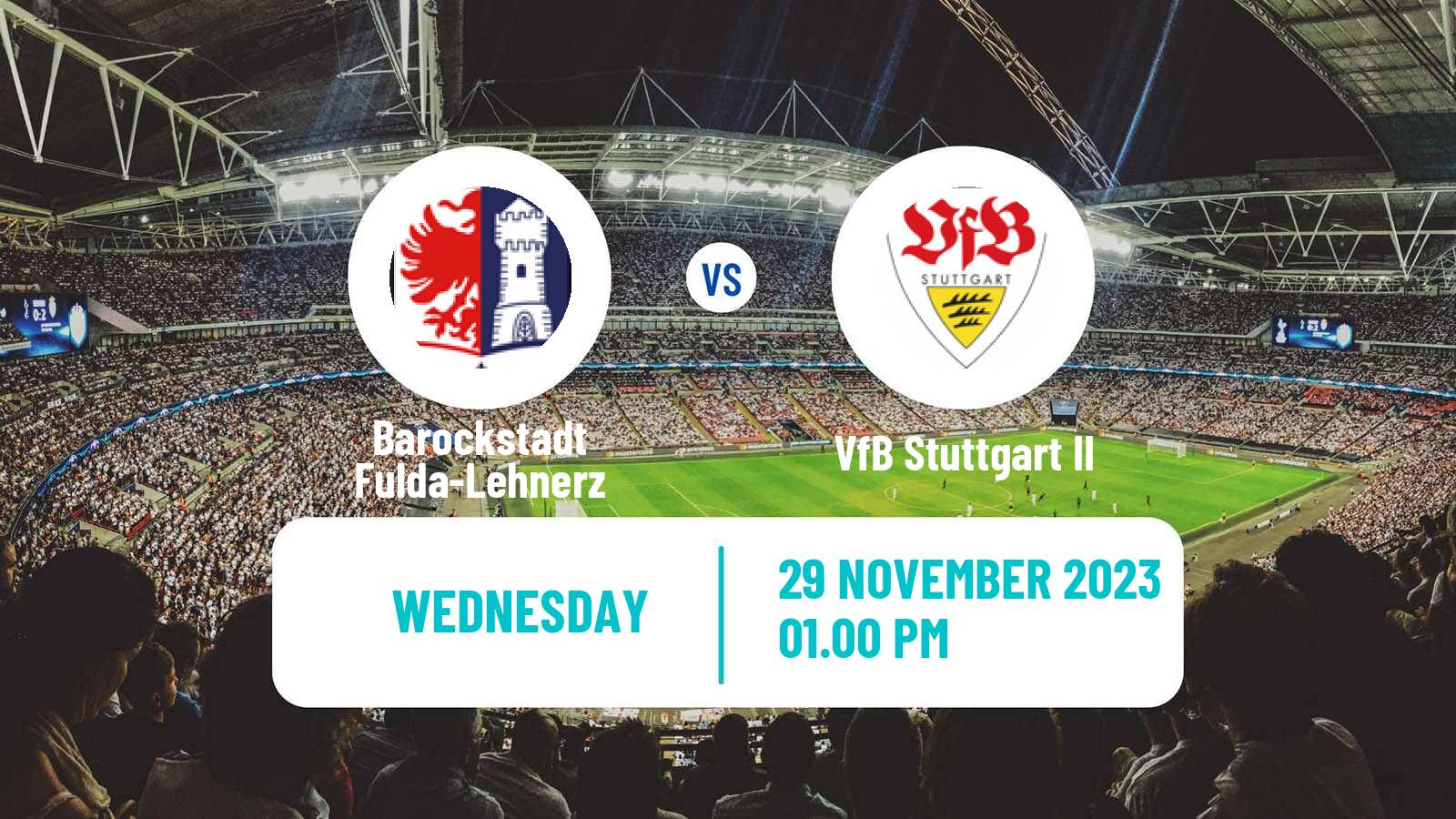 Soccer German Regionalliga Sudwest Barockstadt Fulda-Lehnerz - VfB Stuttgart II