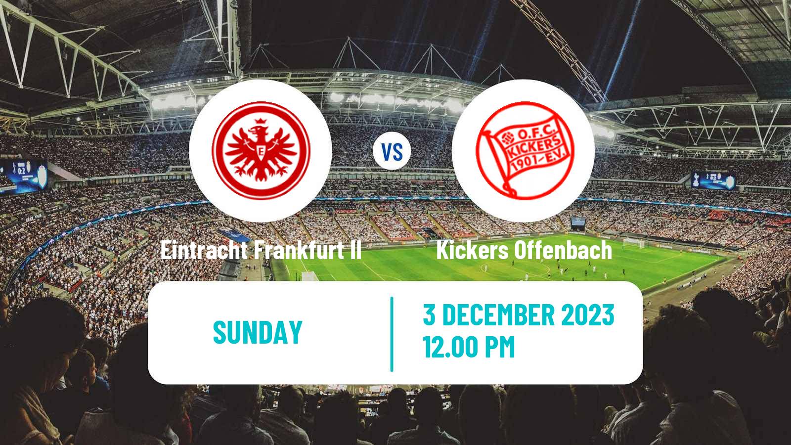 Soccer German Regionalliga Sudwest Eintracht Frankfurt II - Kickers Offenbach