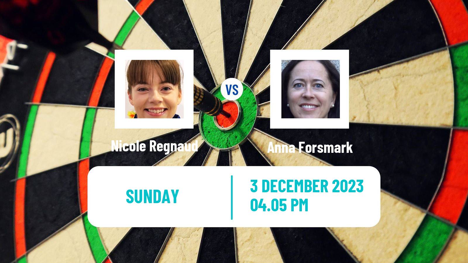 Darts Wdf World Championship Women Nicole Regnaud - Anna Forsmark