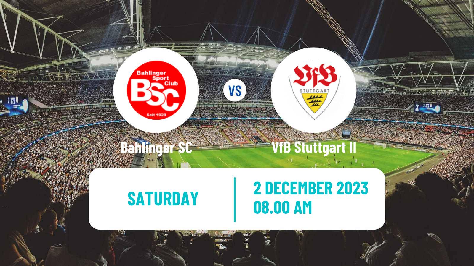 Soccer German Regionalliga Sudwest Bahlinger - VfB Stuttgart II