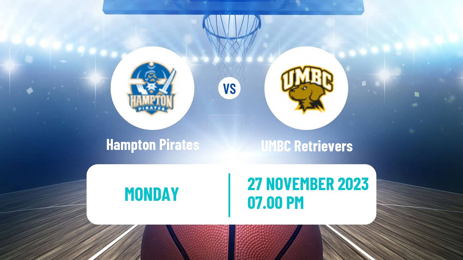 Basketball NCAA College Basketball Hampton Pirates - UMBC Retrievers