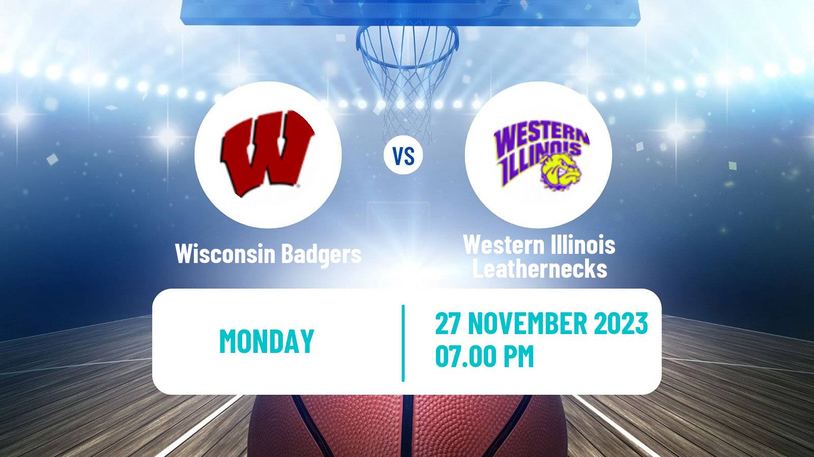 Basketball NCAA College Basketball Wisconsin Badgers - Western Illinois Leathernecks