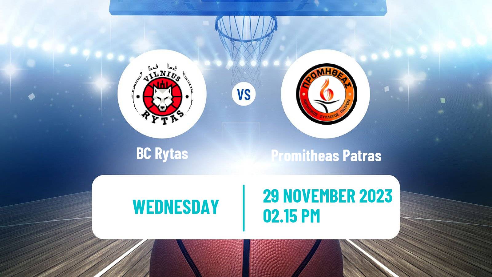 Basketball Champions League Basketball Rytas - Promitheas Patras