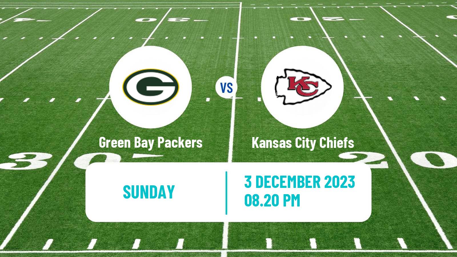American football NFL Green Bay Packers - Kansas City Chiefs