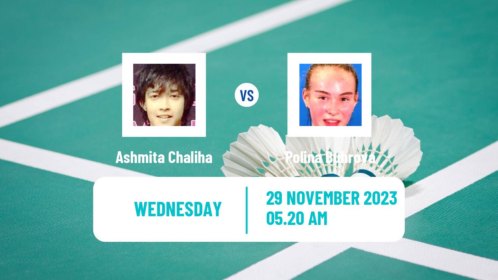 Badminton BWF World Tour Syed Modi International Championships Women Ashmita Chaliha - Polina Buhrova