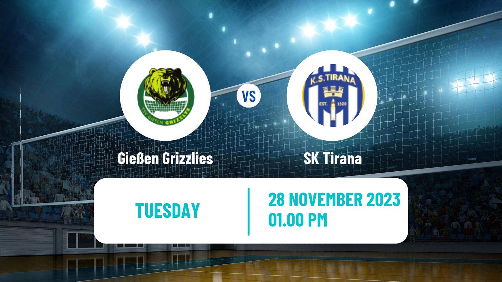 Volleyball CEV Challenge Cup Gießen Grizzlies - SK Tirana