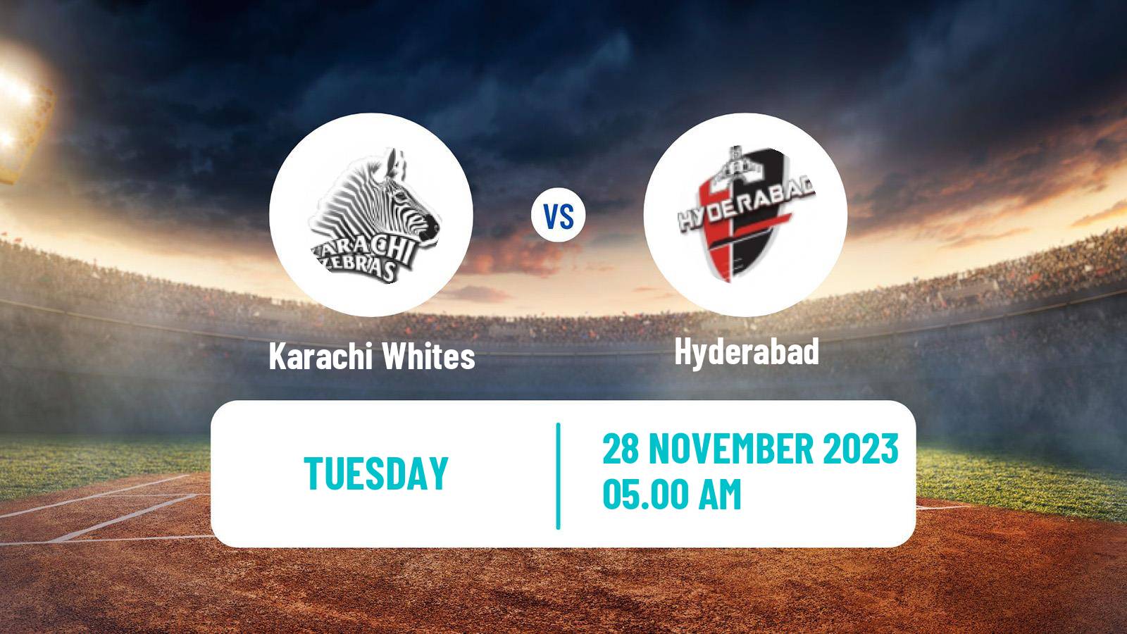 Cricket Pakistan T-20 Cup Karachi Whites - Hyderabad