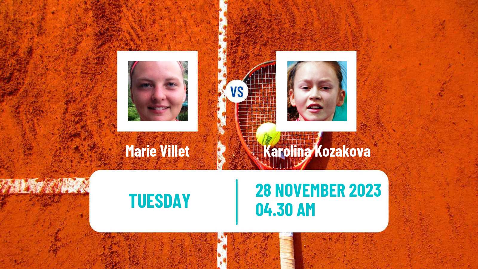 Tennis ITF W15 Monastir 51 Women 2023 Marie Villet - Karolina Kozakova