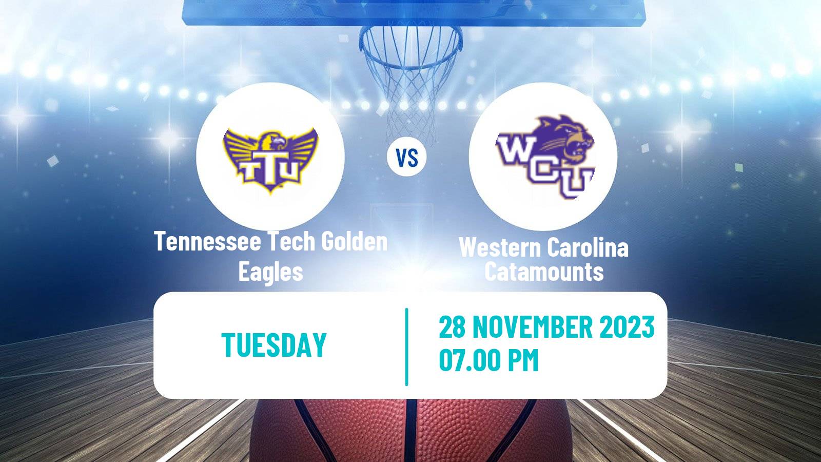 Basketball NCAA College Basketball Tennessee Tech Golden Eagles - Western Carolina Catamounts