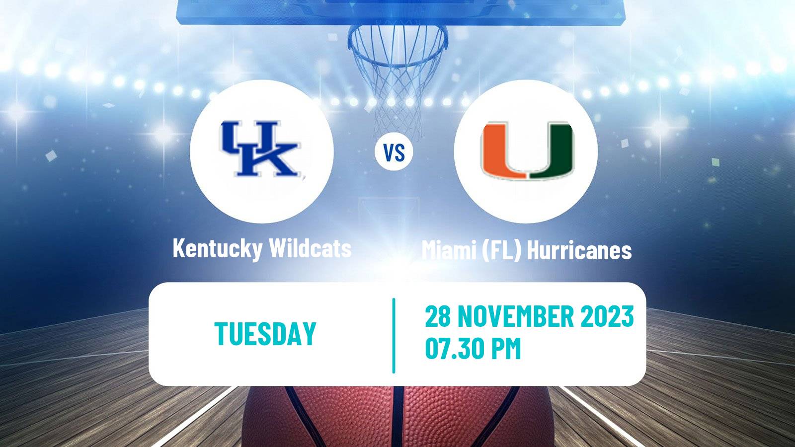 Basketball NCAA College Basketball Kentucky Wildcats - Miami (FL) Hurricanes