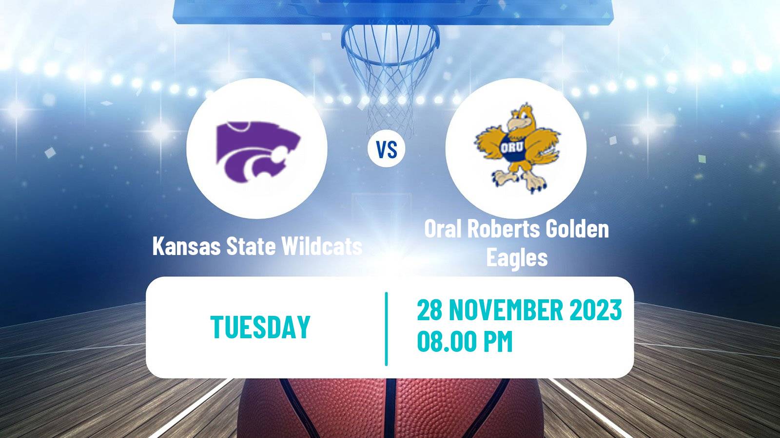 Basketball NCAA College Basketball Kansas State Wildcats - Oral Roberts Golden Eagles