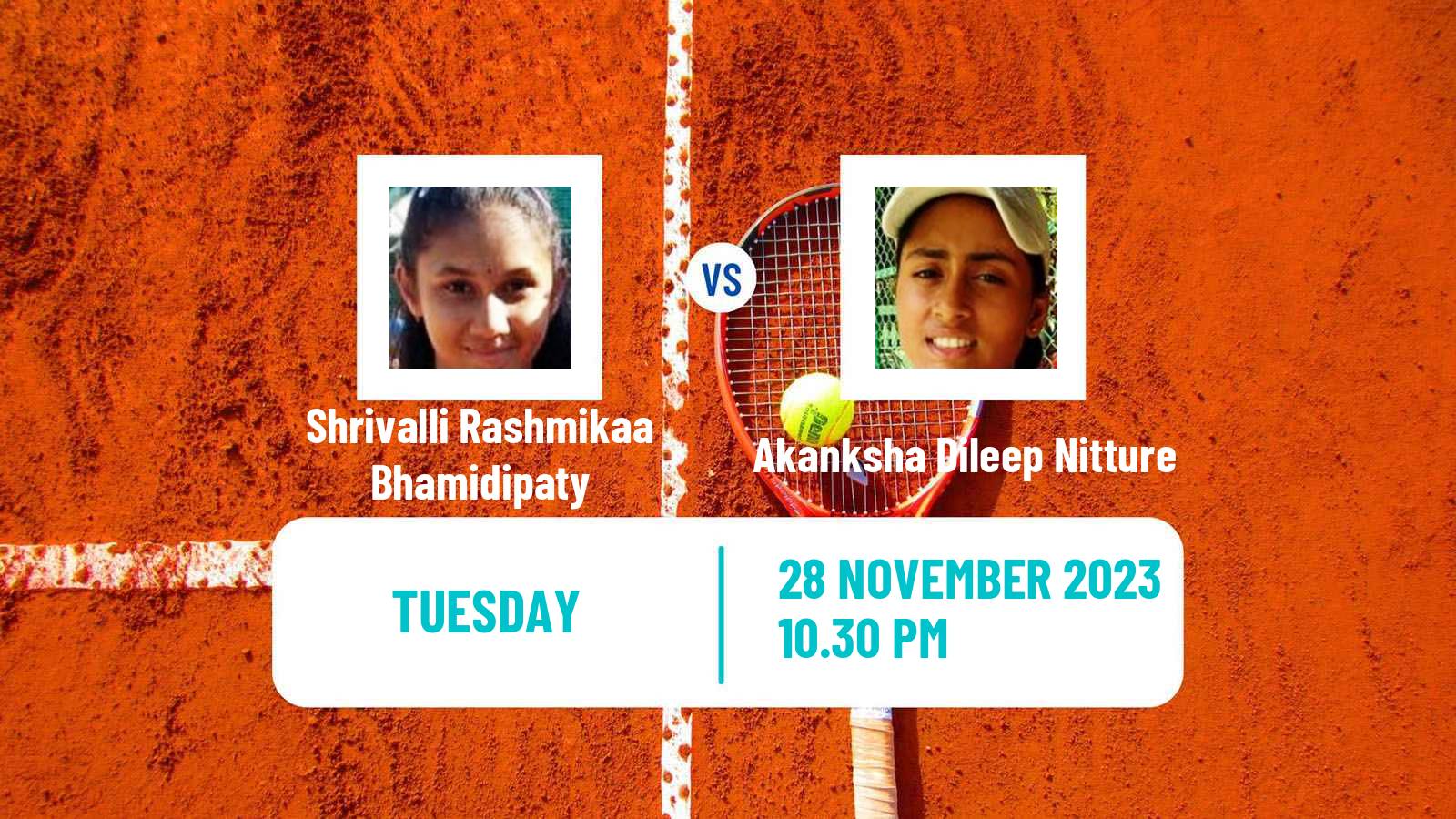 Tennis ITF W15 Ahmedabad Women 2023 Shrivalli Rashmikaa Bhamidipaty - Akanksha Dileep Nitture