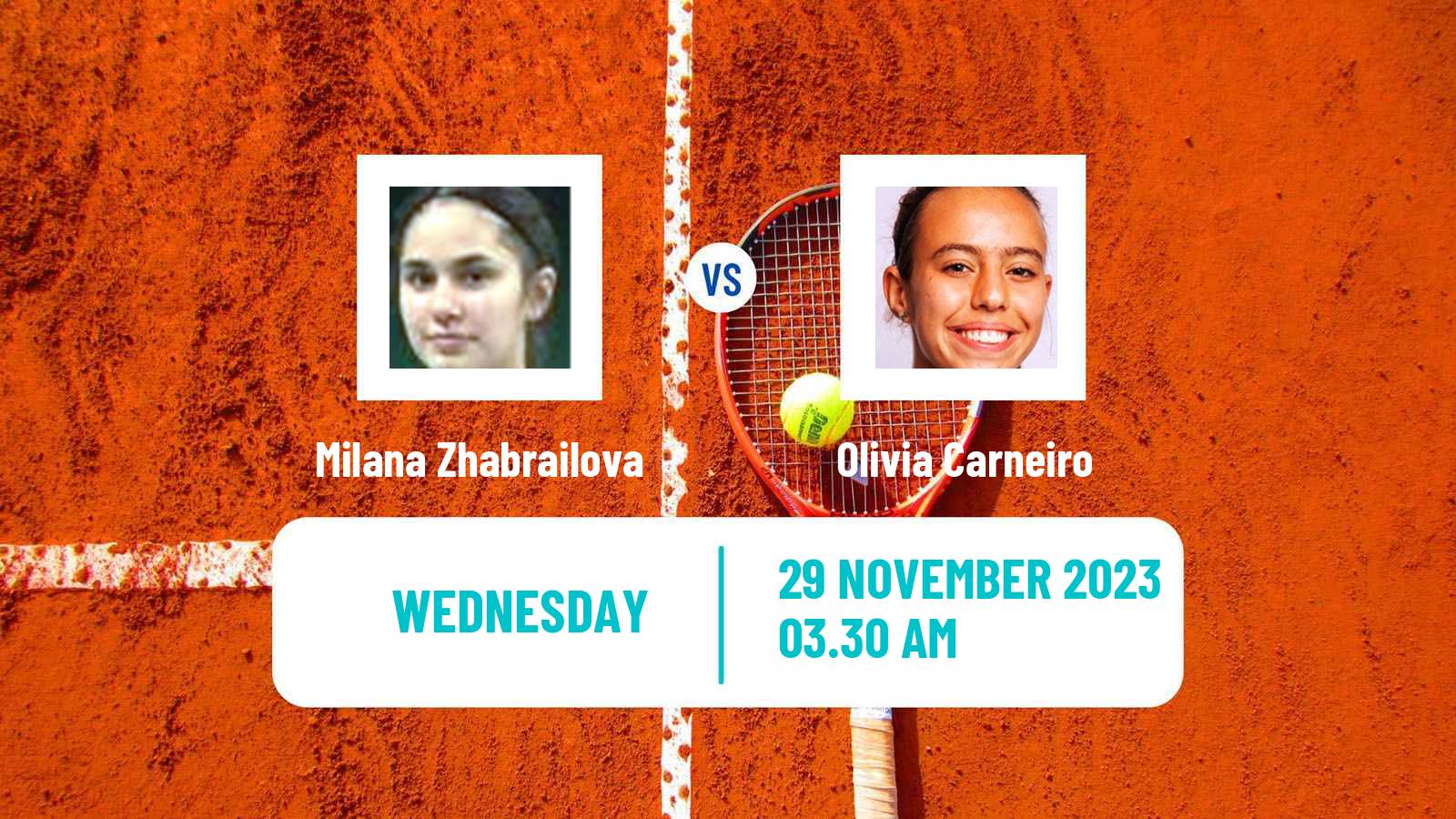 Tennis ITF W15 Monastir 42 Women Milana Zhabrailova - Olivia Carneiro