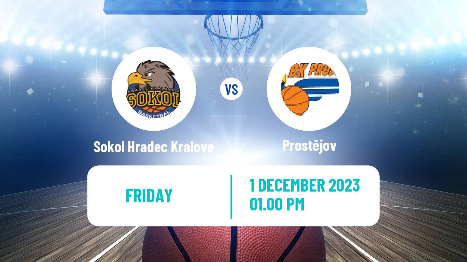 Basketball Czech 1 Liga Basketball Sokol Hradec Kralove - Prostějov