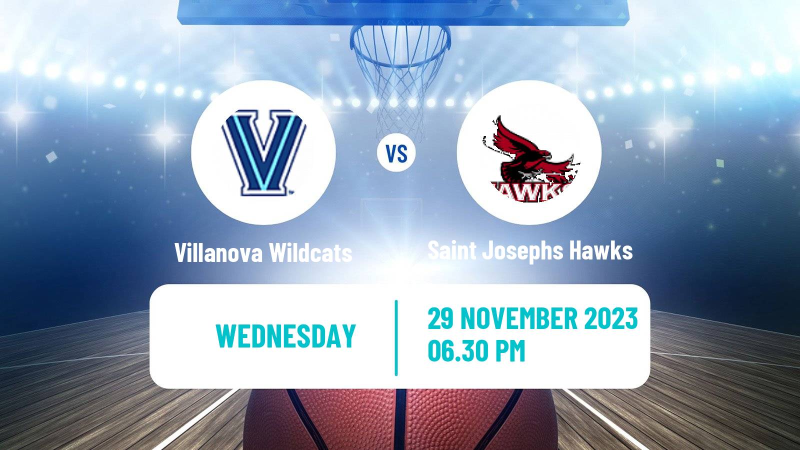 Basketball NCAA College Basketball Villanova Wildcats - Saint Josephs Hawks