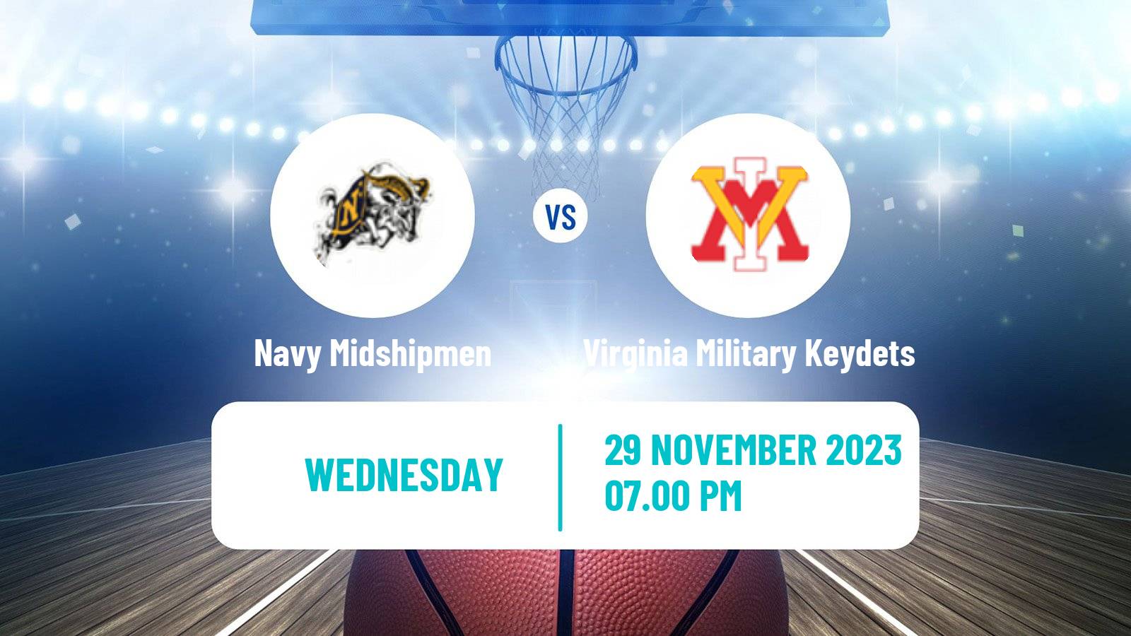 Basketball NCAA College Basketball Navy Midshipmen - Virginia Military Keydets