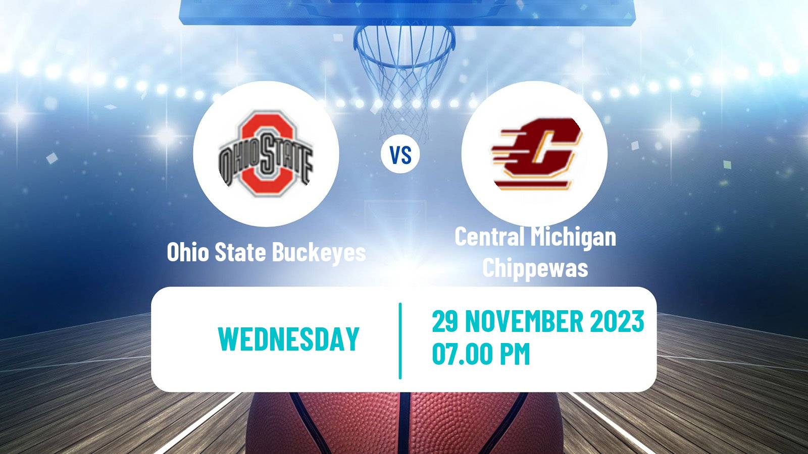 Basketball NCAA College Basketball Ohio State Buckeyes - Central Michigan Chippewas