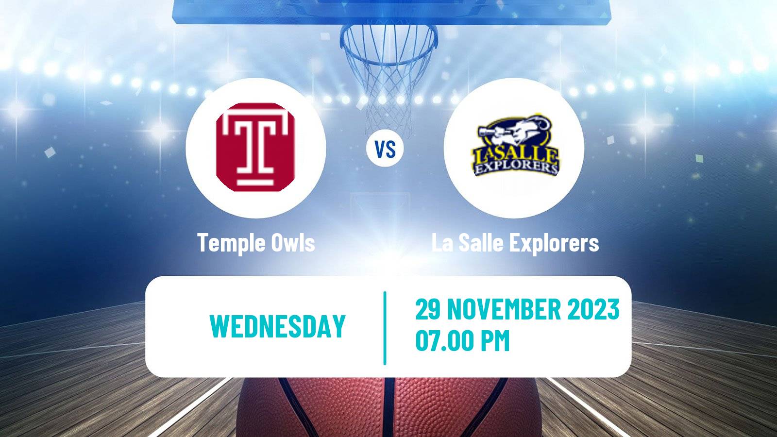 Basketball NCAA College Basketball Temple Owls - La Salle Explorers