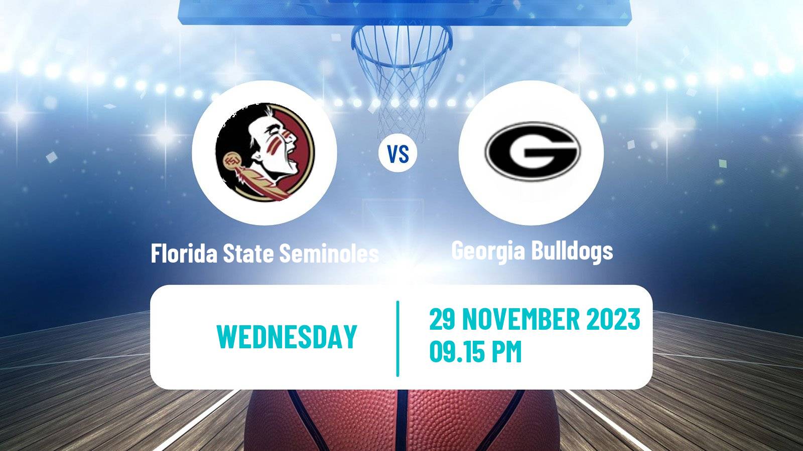 Basketball NCAA College Basketball Florida State Seminoles - Georgia Bulldogs