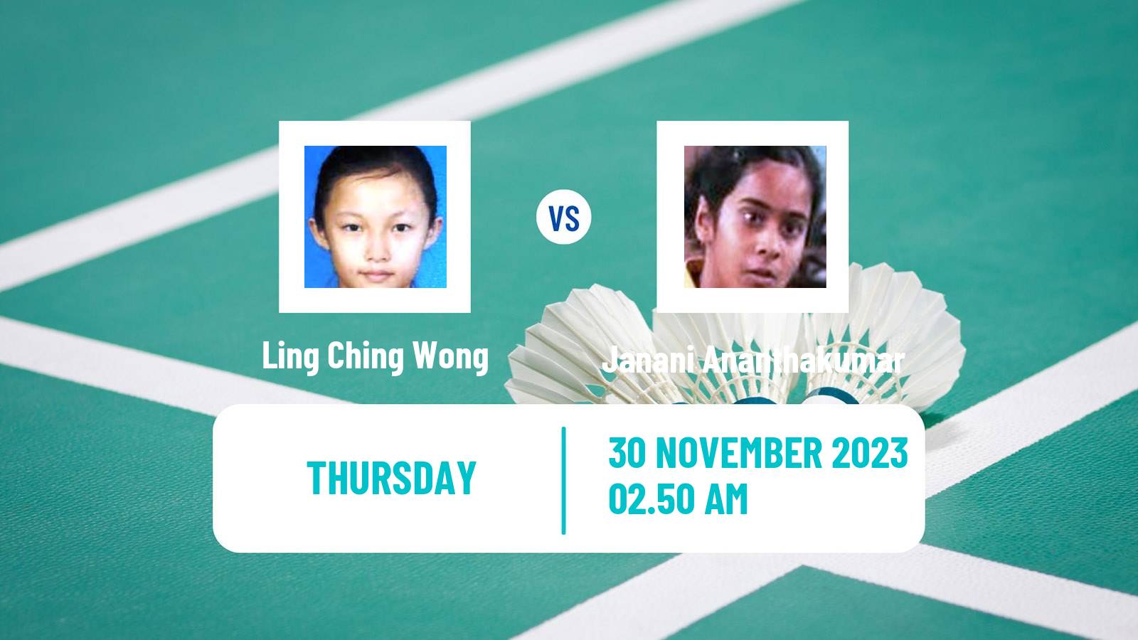 Badminton BWF World Tour Syed Modi International Championships Women Ling Ching Wong - Janani Ananthakumar