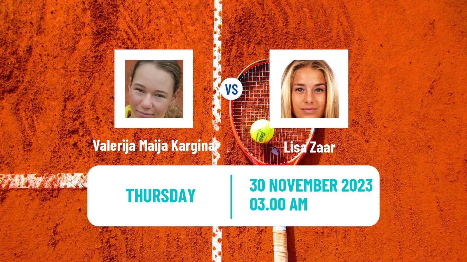 Tennis ITF W15 Antalya 20 Women Valerija Maija Kargina - Lisa Zaar