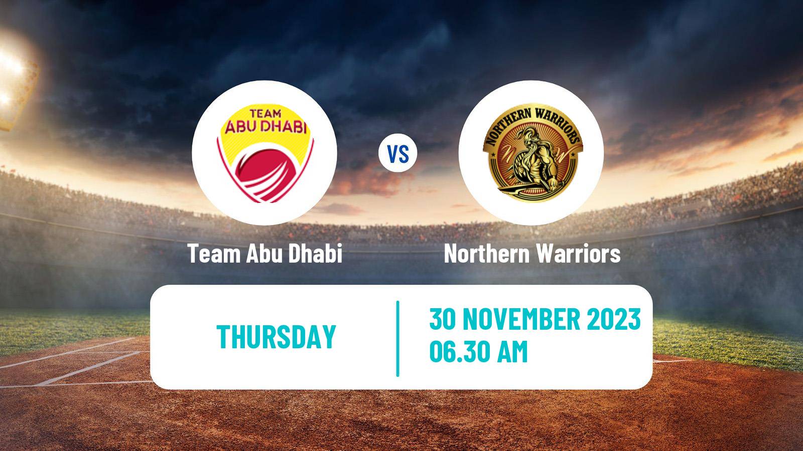 Cricket UAE T10 League Team Abu Dhabi - Northern Warriors