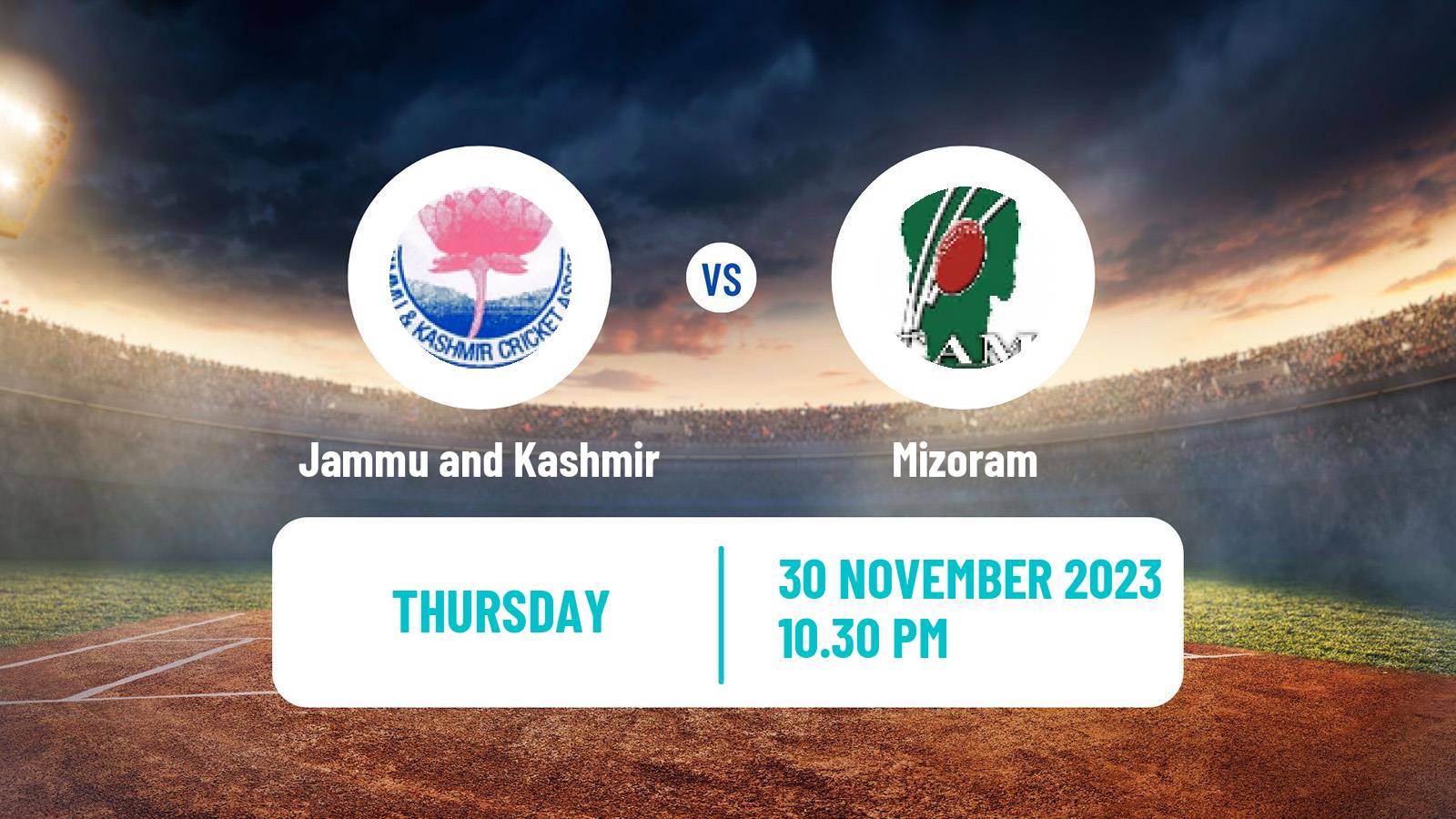 Cricket Vijay Hazare Trophy Jammu and Kashmir - Mizoram