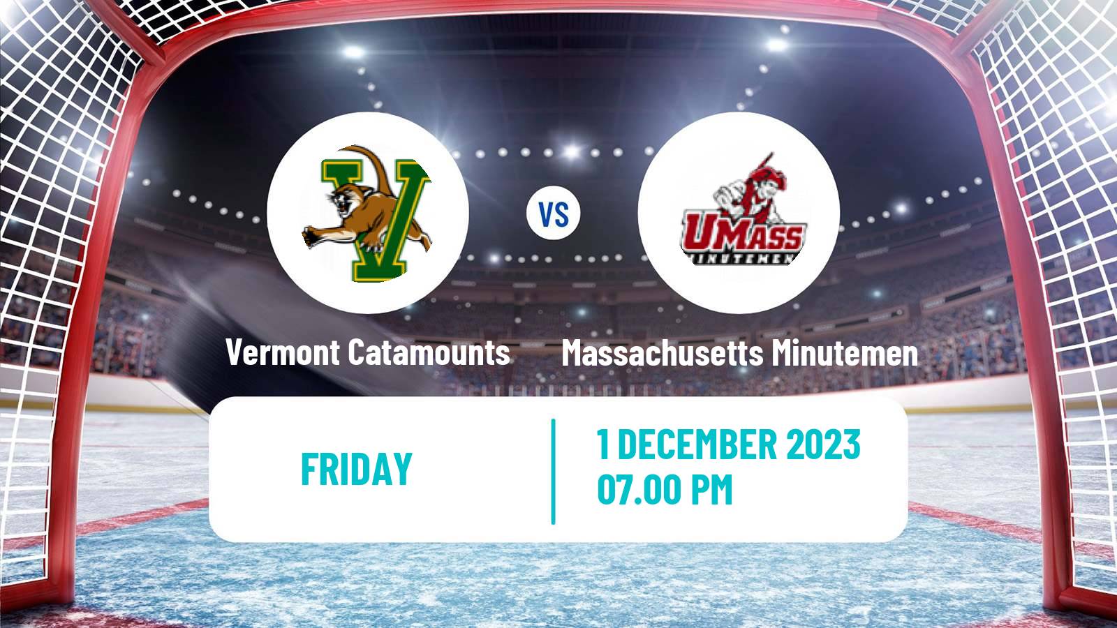 Hockey NCAA Hockey Vermont Catamounts - Massachusetts Minutemen