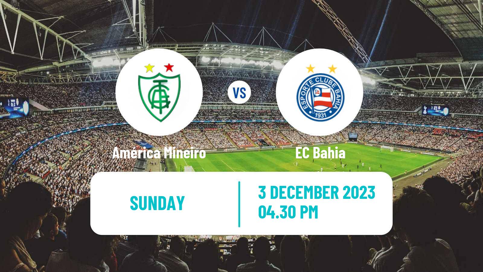 Soccer Brazilian Serie A América Mineiro - Bahia