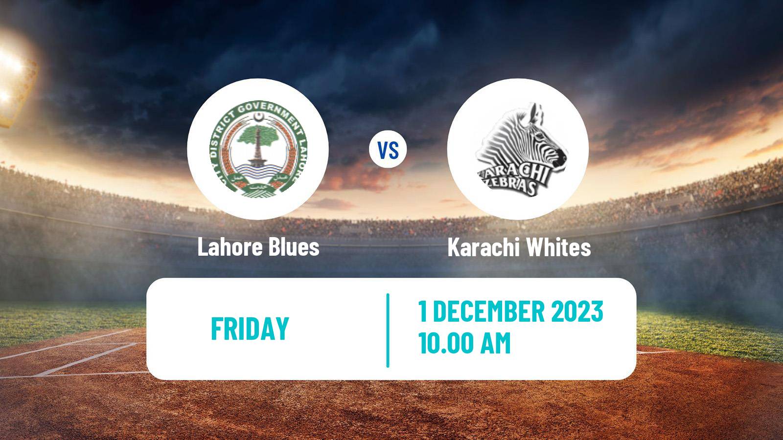 Cricket Pakistan T-20 Cup Lahore Blues - Karachi Whites