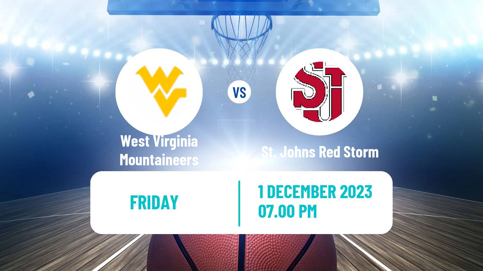 Basketball NCAA College Basketball West Virginia Mountaineers - St. Johns Red Storm