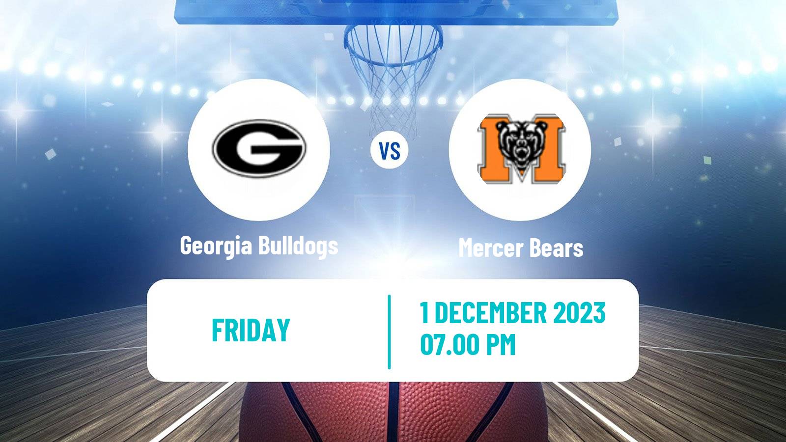 Basketball NCAA College Basketball Georgia Bulldogs - Mercer Bears
