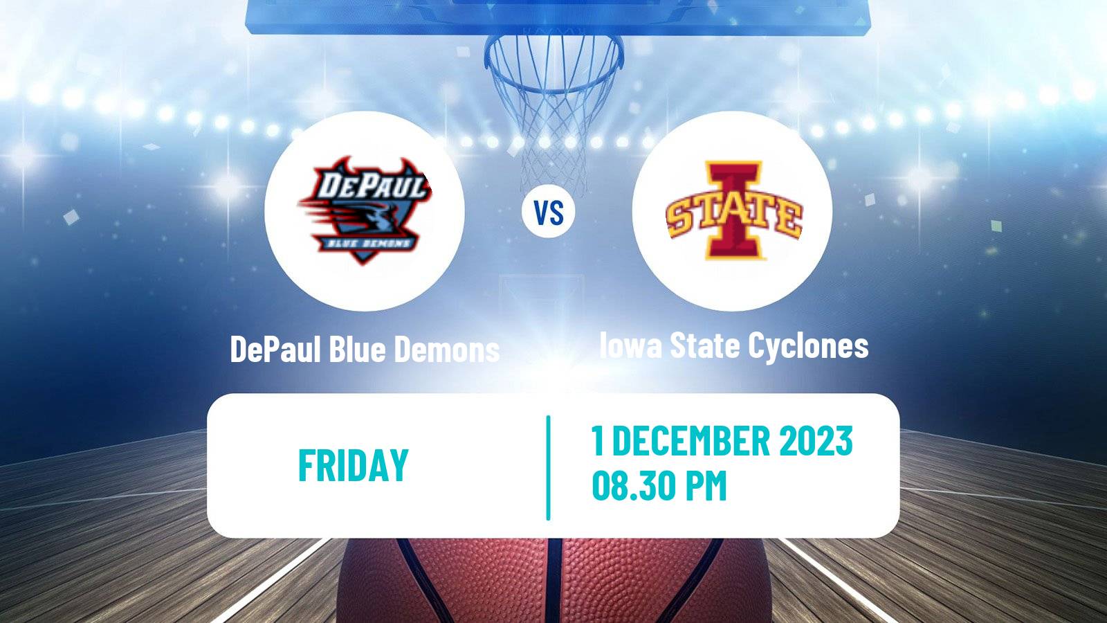 Basketball NCAA College Basketball DePaul Blue Demons - Iowa State Cyclones