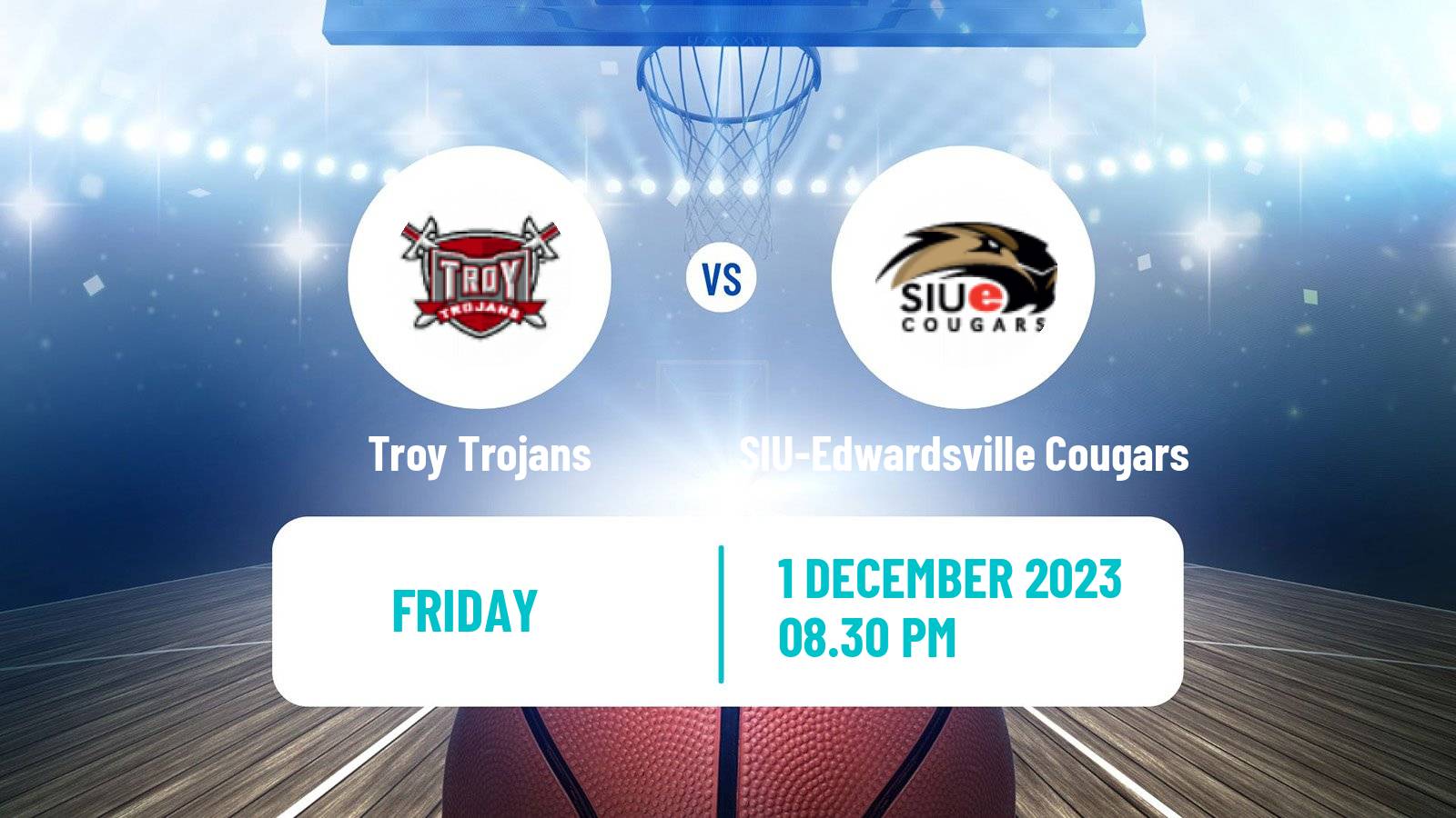 Basketball NCAA College Basketball Troy Trojans - SIU-Edwardsville Cougars