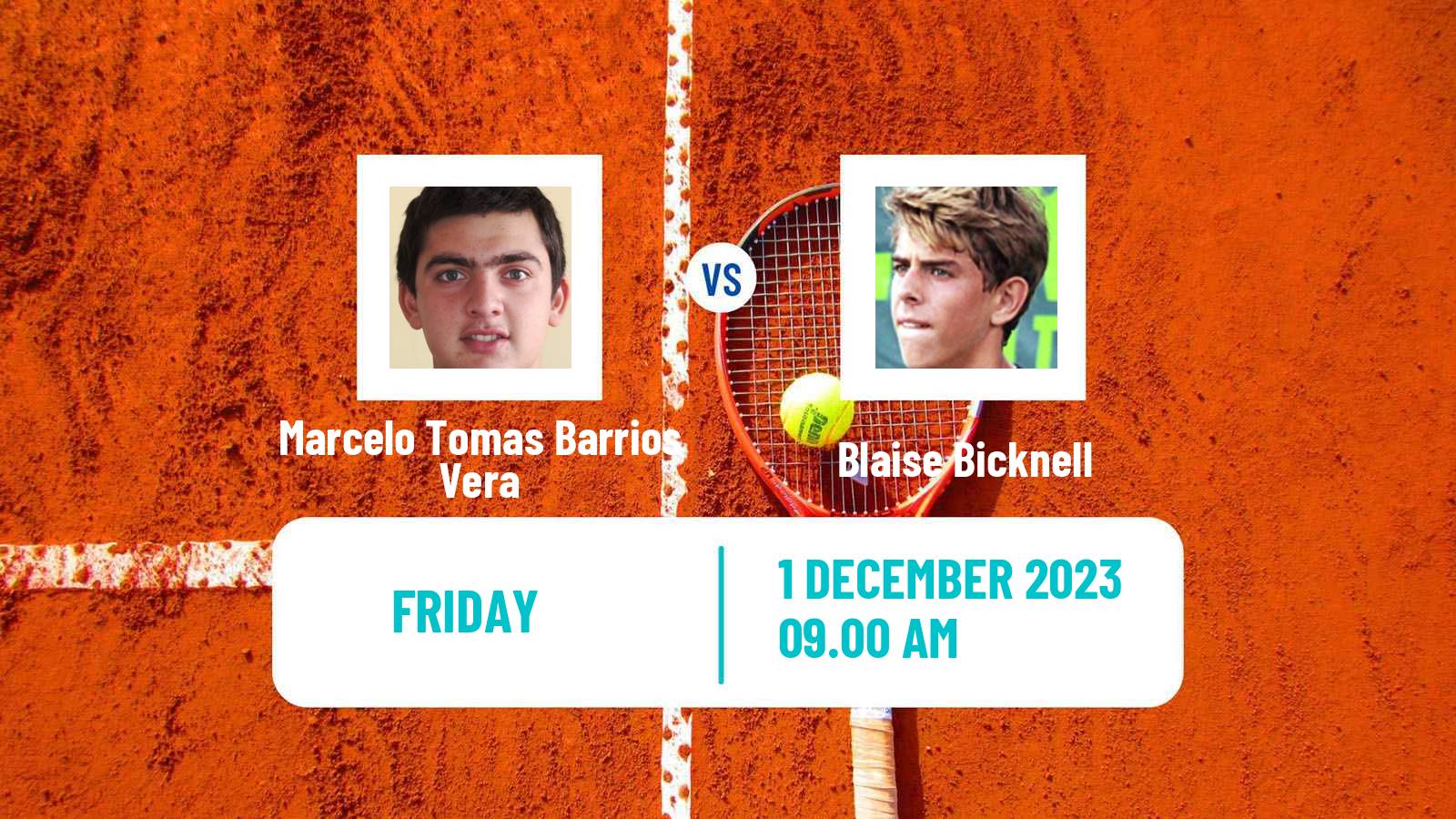 Tennis Temuco Challenger Men Marcelo Tomas Barrios Vera - Blaise Bicknell