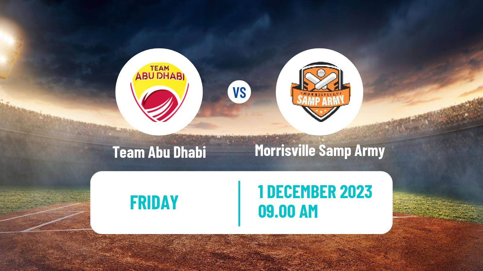 Cricket UAE T10 League Team Abu Dhabi - Morrisville Samp Army