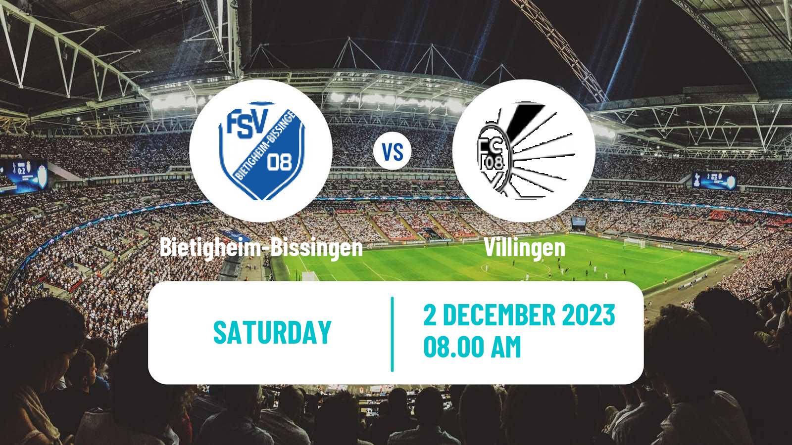 Soccer German Oberliga Baden-Württemberg Bietigheim-Bissingen - Villingen