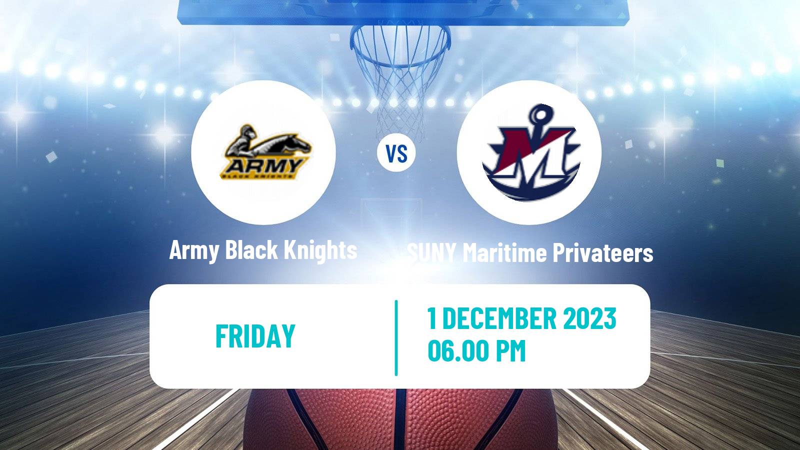 Basketball NCAA College Basketball Army Black Knights - SUNY Maritime Privateers