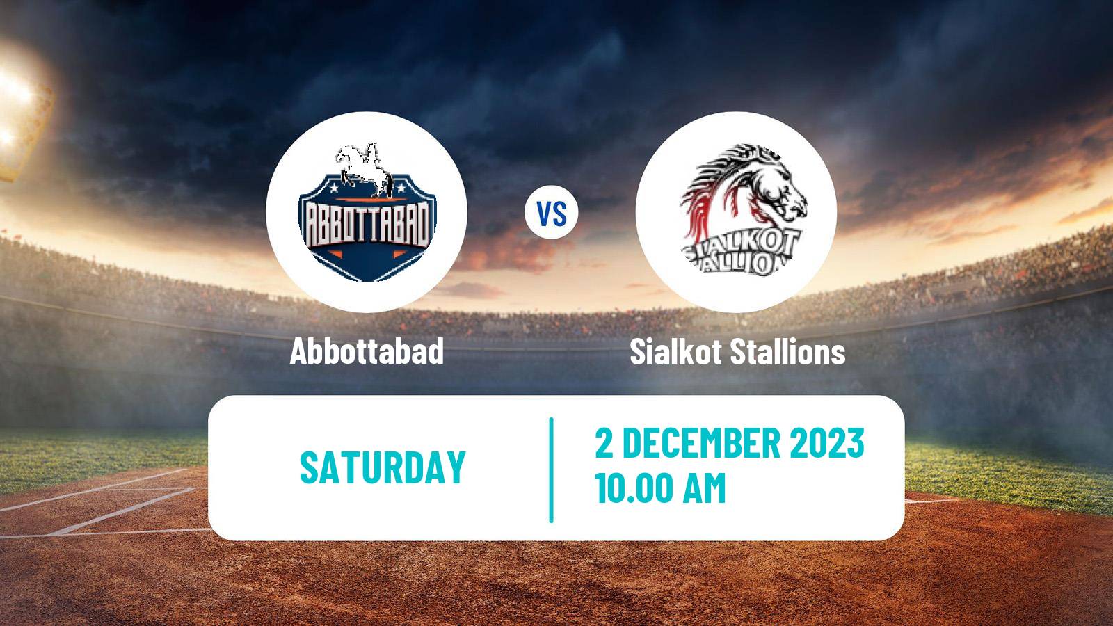Cricket Pakistan T-20 Cup Abbottabad - Sialkot Stallions