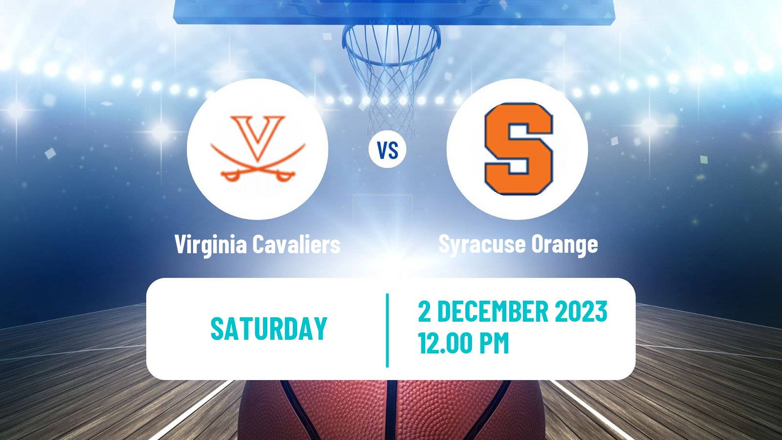 Basketball NCAA College Basketball Virginia Cavaliers - Syracuse Orange