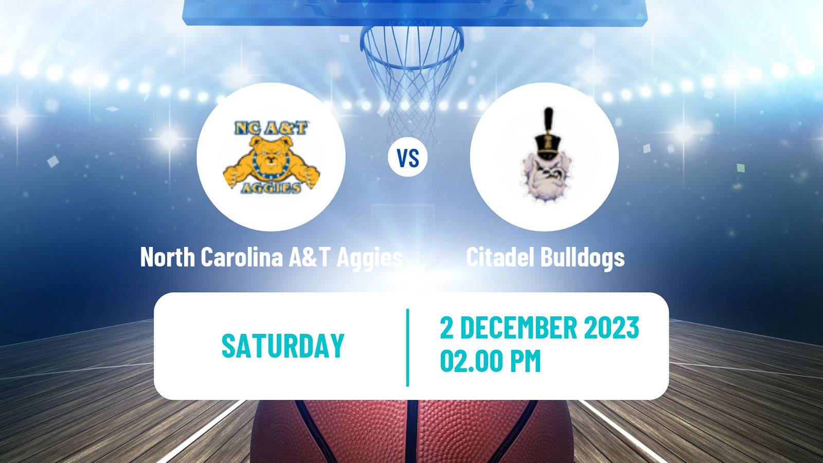 Basketball NCAA College Basketball North Carolina A&T Aggies - Citadel Bulldogs