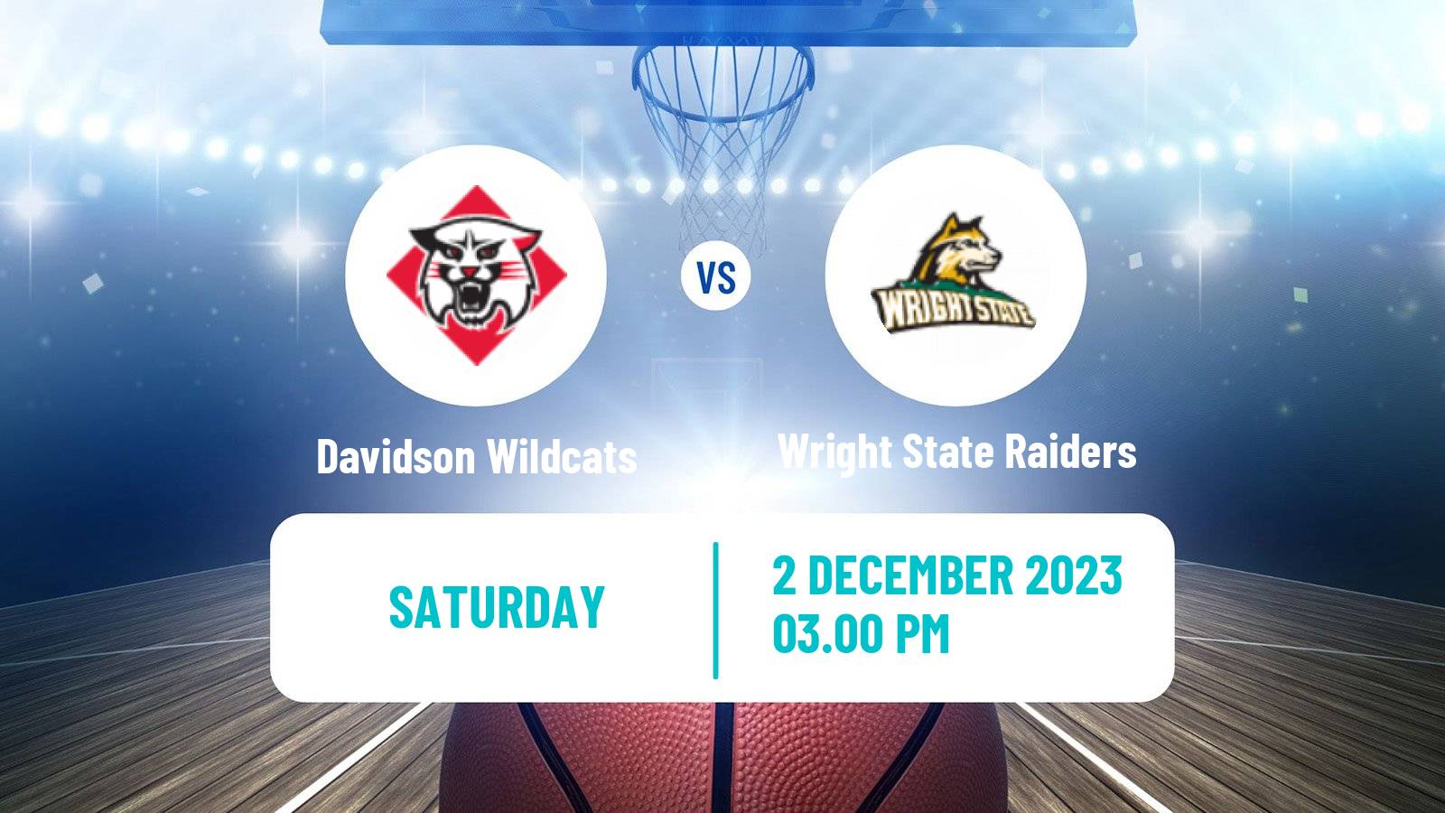 Basketball NCAA College Basketball Davidson Wildcats - Wright State Raiders