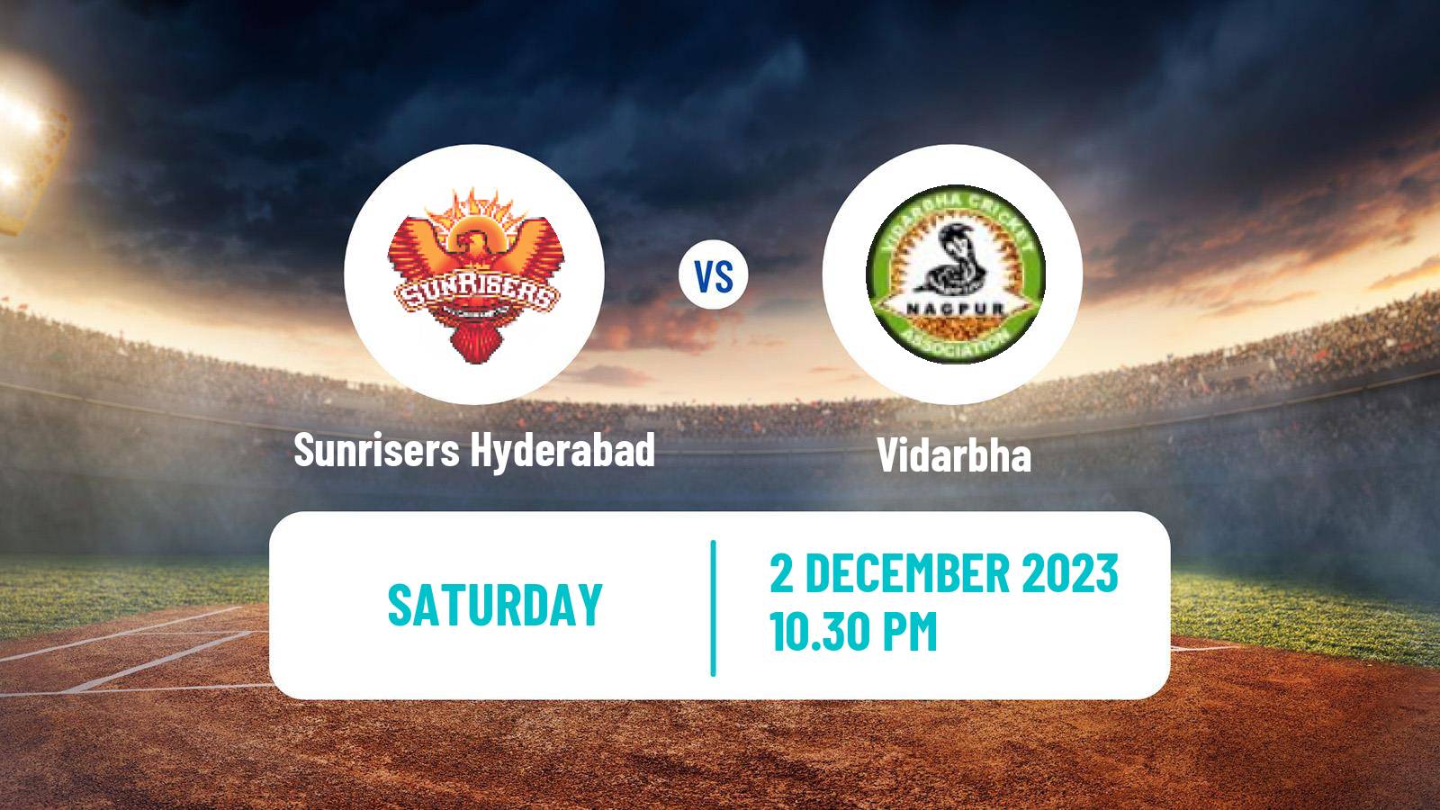 Cricket Vijay Hazare Trophy Sunrisers Hyderabad - Vidarbha