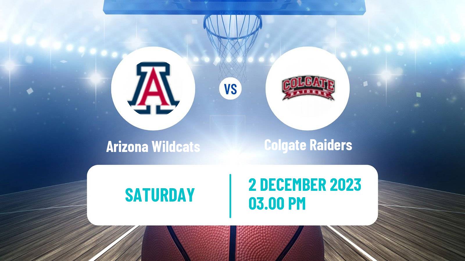 Basketball NCAA College Basketball Arizona Wildcats - Colgate Raiders
