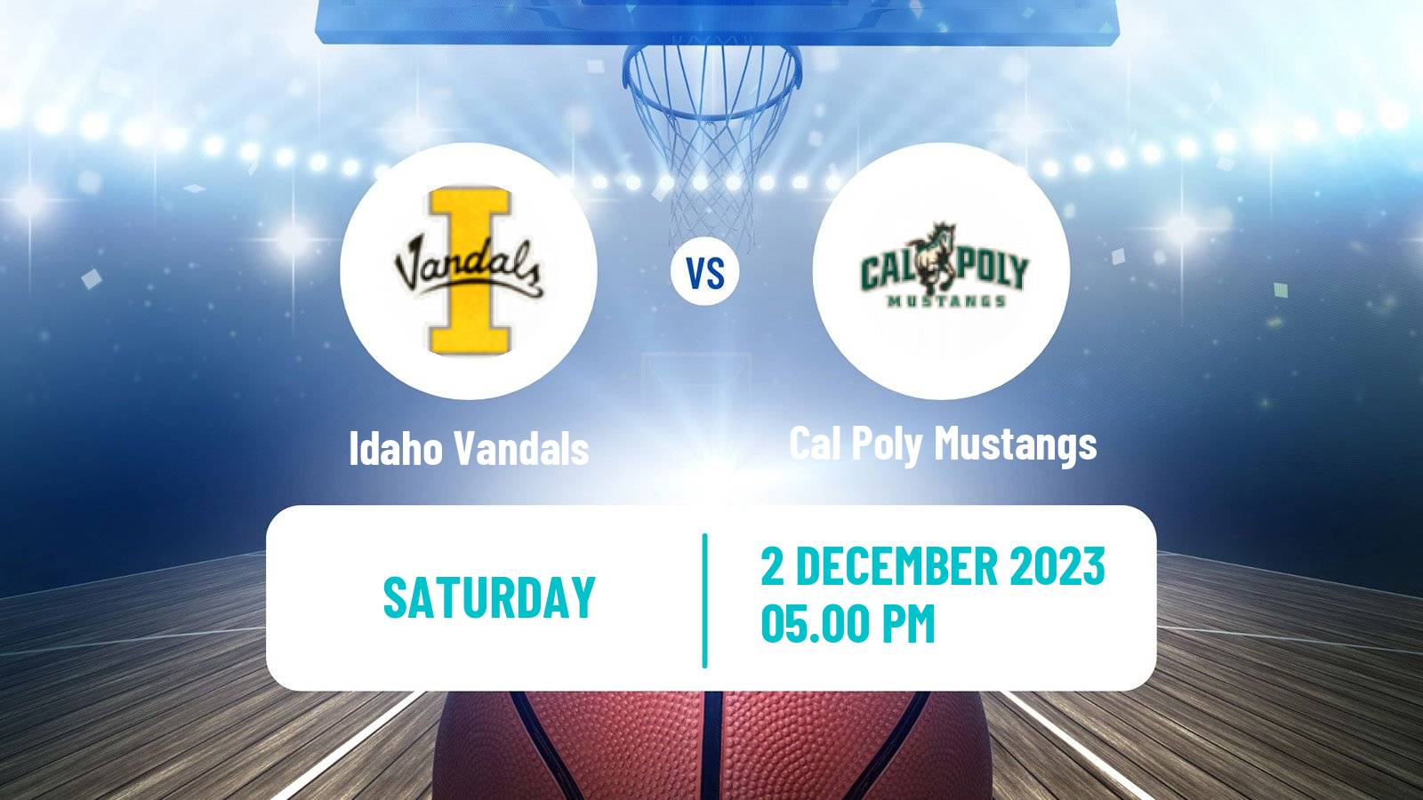 Basketball NCAA College Basketball Idaho Vandals - Cal Poly Mustangs